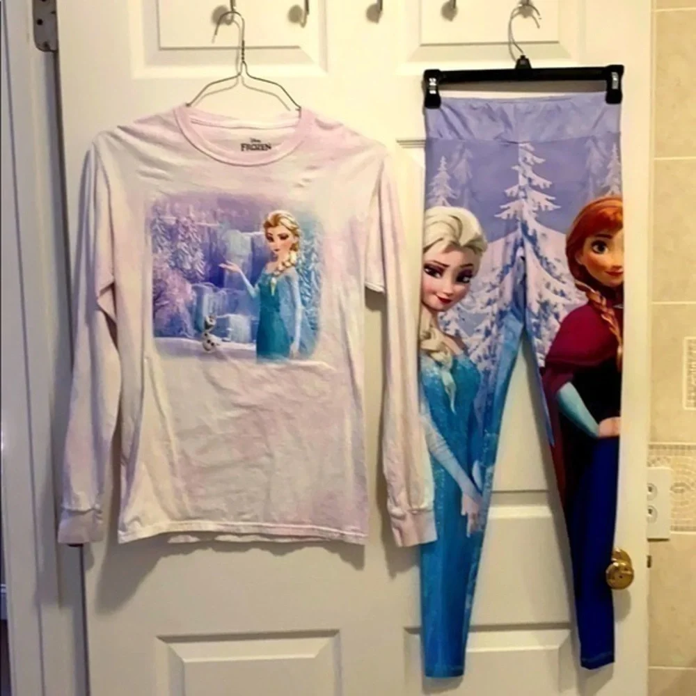 Disney Frozen Tee size Small & Leggings size XS